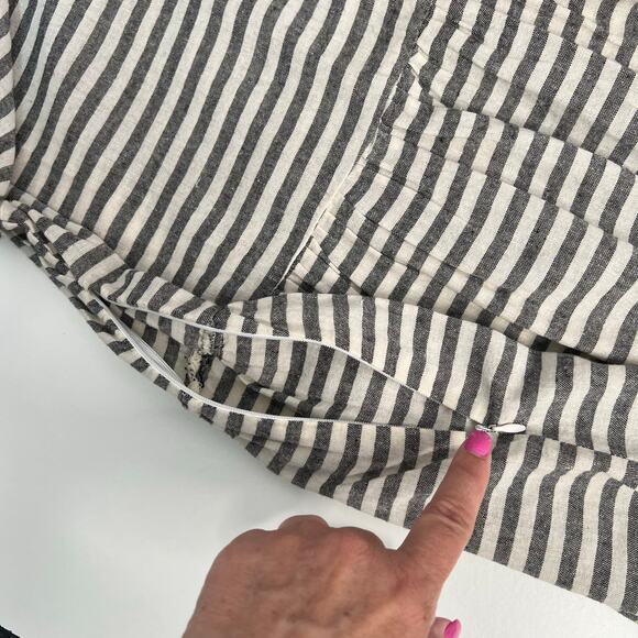 POL Babydoll Gray White Striped Ruffle Flowy Dress 3/4 SLeeves Size Small NWOT - Picture 3 of 8